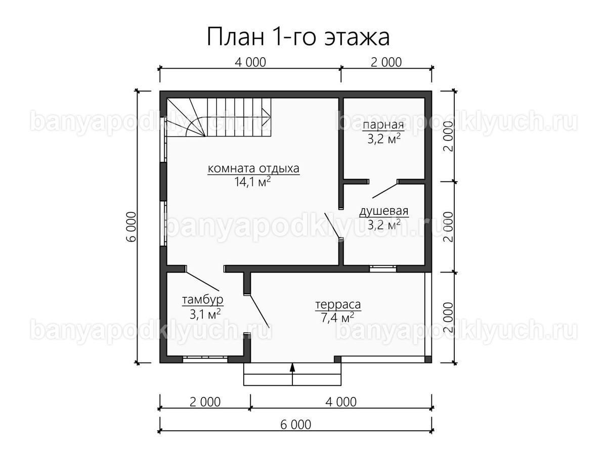 Баня из бруса 6x6 м Баня из бруса 6x6 м