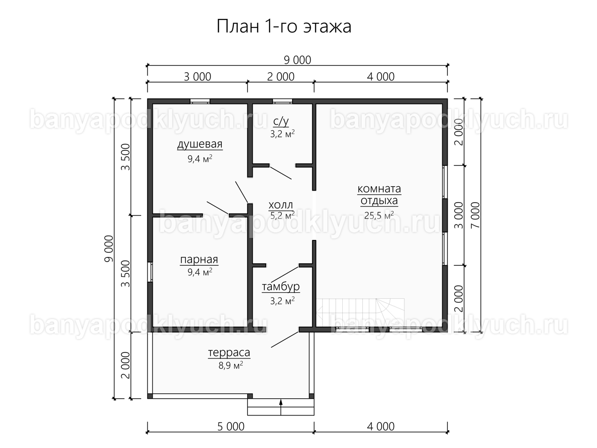 Баня из бруса 9x9 м Баня из бруса 9x9 м