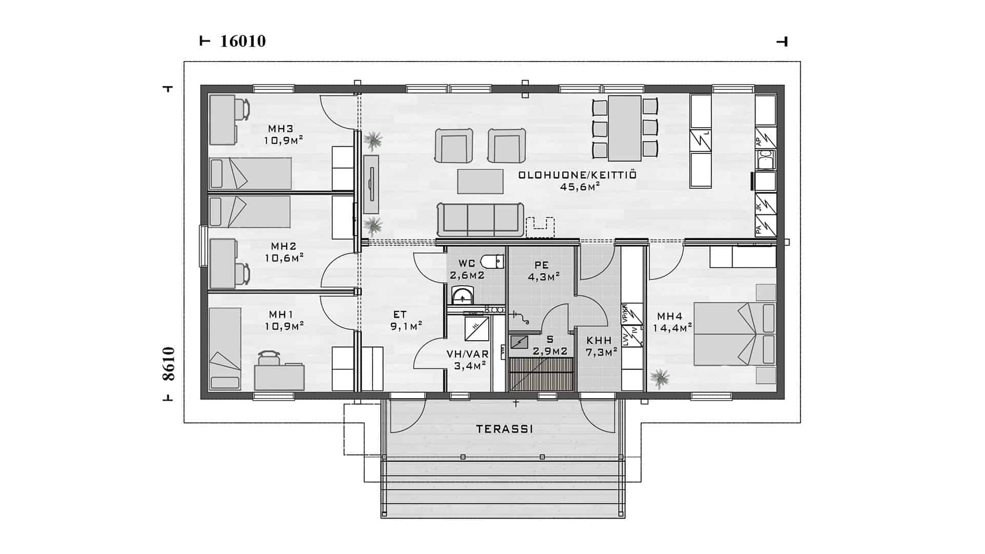 Дом из бруса 16×9 м Дом из бруса 16×9 м